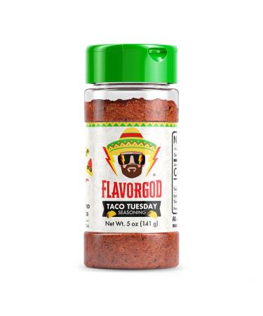 Healthy FlavorGod Taco Tuesday Seasoning - Zero Calories, Low Sodium, Zero Carbs, Zero Sugar, Gluten Free, No MSG, Paleo Friendly, Vegan, Dairy Free, Keto Friendly, Kosher 5 Ounce (Pack of 1)