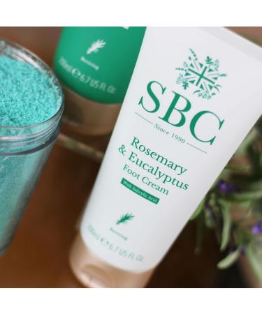 SBC Skincare Foot Cream for Dry & Cracked Feet - Rosemary & Eucalyptus 200ml - Nourish & Moisturize - Buy Internationally - Buy Online on GoSupps.com