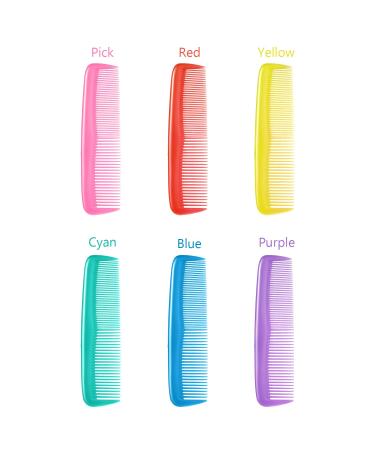 12-Piece Colorful Hair Combs Set for Kids, Women, and Men - Plastic Fine Dressing Comb in Yellow, Purple, Green, Blue, Red, and Pink - Buy Online on GoSupps.com