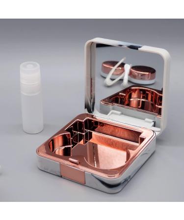 Portable Rose Gold Contact Lens Case & Applicator Kit - Cute Travel Solution with Mirror for Daily Use - Buy Online on GoSupps.com