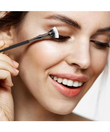 Eyelash Comb and Mascara Fan Brush for Lashes 2Pcs Lash Fan Brush Folding Angle Scalloped Lash Brush Eyebrow Brush Mascara Fan Brush Angled Fan Shaped Eyelash Brush Eyelash Eyebrow Brush for Lashes Black 2pcs - Buy Online on GoSupps.com