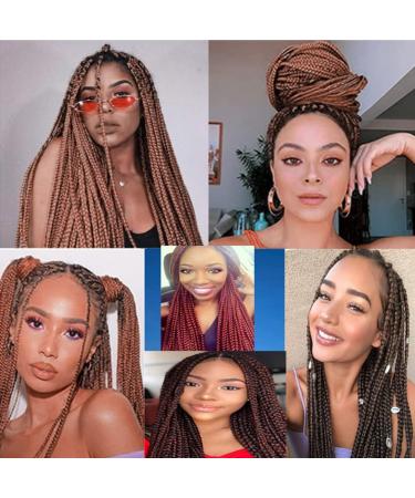 Just Another One 24inch Hair Extensions for Jumbo Braiding Colourful Pre Stretched Hair Heat Resistant Yaki Synthetic African Box Braids Crochet Twist hair for Women Girls & Unisex Medium Brown 27 Medium Brown 24 inches - Buy Online on GoSupps.com