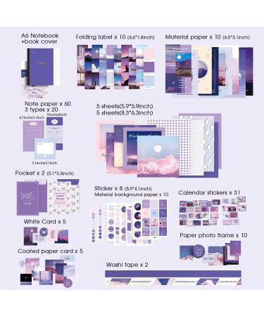 Henoyso 694 Pcs Vintage Aesthetic Scrapbook Kit - Moonlight Sunset Theme | Art Journaling Supplies for Adults, Teens, and Kids - Buy Online on GoSupps.com