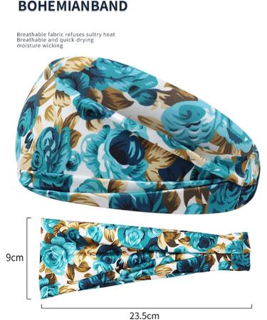 Lins Liliana Outdoor Sports Headband - Elastic Sweatband Hairbands for Jogging Hiking & Cycling - Dark Blue Summer Bandana - Buy Online on GoSupps.com