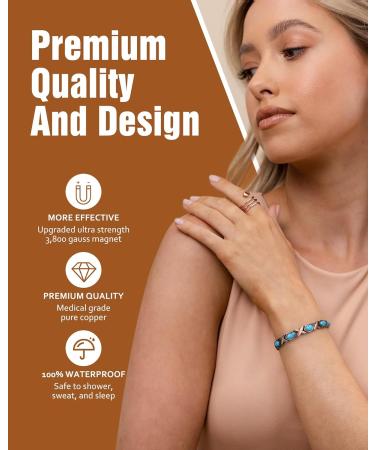 Jecanori Copper Magnetic Bracelets for Women with 3800 Gauss Magnets - Adjustable Size in Gift Box - Buy Online on GoSupps.com