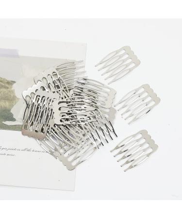 20 Pack Small Silver Metal Side Hair Combs - DIY Hair Accessories for Wedding Veils & Updos - Buy Online on GoSupps.com