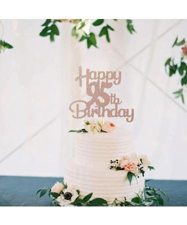 Sotpot Rose Gold Glitter 95 Cake Topper 95th Birthday Cake Decorations for Birthday Party Anniversary Party Supplies 95th Cake Topper - Buy Online on GoSupps.com