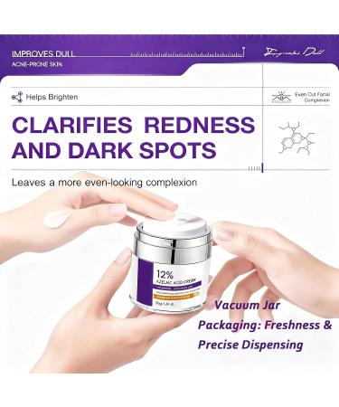12% Azelaic Acid Facial Cream with Niacinamide & Hyaluronic Acid - Brightening & Texture Smoothing Face Cream Gentle Daily Skincare for Dull & Acne-Prone Skin 50g/1.69 oz - Buy Online on GoSupps.com