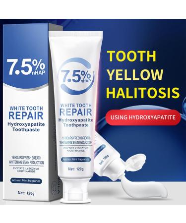 7.5% Hydroxyapatite Toothpaste Fluoride-Free Formula with Gentle Mint for Sensitive Teeth Cleans and Cares for Oral Health Promotes Freshens Breath. - Buy Online on GoSupps.com