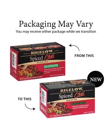 Bigelow Decaffeinated Spiced Chai Black Tea - 120 Tea Bags (6 Pack) - Premium Flavor - Buy Online on GoSupps.com