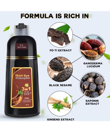 MEIDU 3-in-1 Chestnut Brown Hair Dye Shampoo - Herbal Gray Coverage for Men & Women - Fast Color Results - 16.9 Oz - Buy Online on GoSupps.com
