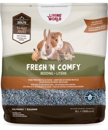 Living World Fresh 'N Comfy Bedding (3050-Cubic Inch) + Small Animal Donuts (4.2 oz) Bundle 50 l (Pack of 1) Bedding + Animal Donuts Blue - Buy Online on GoSupps.com