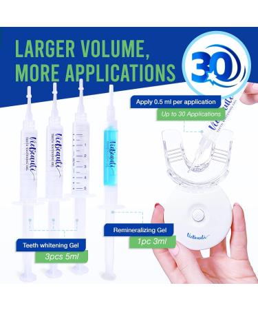VieBeauti Teeth Whitening Kit - 5X LED Light with 35% Carbamide Peroxide Remineralizing Gel & Timer - Restore Your White Smile | Fast International Shipping - Buy Online on GoSupps.com