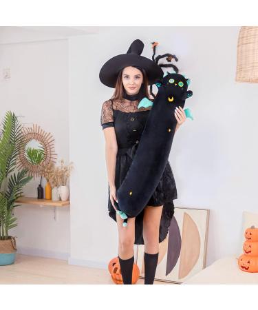 Mewaii 20in Long Cat Plush Pillow Stuffed Animal Squishy - Big Green Eyes, Sleeping Hugging Soft Toy for Kids (Black) - Buy Online on GoSupps.com