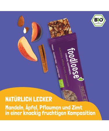 Buy Foodlose Bio-Nut Bar Poetry Amelie - Vegan Gluten & Lactose-Free Organic Snack - Almonds Apples Plums & Cinnamon - 24 Bars (35g Each) - No Refined Sugar - Buy Online on GoSupps.com