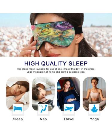 Light Blocking Sleep Mask - Abstract Flowers Butterfly Eye Cover for Men & Women | Adjustable Soft Blindfold for Travel Naps & Sleeping - Buy Online on GoSupps.com