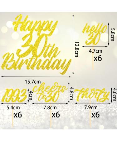 30th Birthday Party Decorations - Glitter Cake & Cupcake Toppers for Women & Men - Celebrate 30 Years with Joy! - Buy Online on GoSupps.com