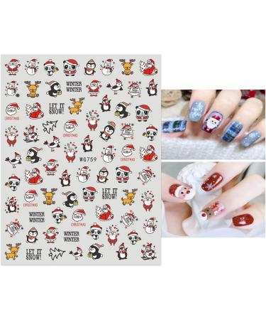 Christmas Nail Stickers 10 Sheets Self-Adhesive Nail Decal for Kids Cartoon Nail Art Decoration Design Supplies - Buy Online on GoSupps.com