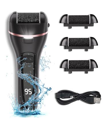 Electric Callus Remover for Feet with 3 Roller Heads 2 Speed Rechargeable Waterproof Foot File Perfect for Dead Hard Cracked Dry Skin 3 Roller Heads 1