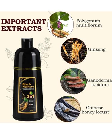 Shampooing Naturel Cheveux Noirs Shampoing Colorant pour Cheveux 3 en 1 Shampoing Colorant pour Cheveux Gris Shampooing Teinture Instantan e pour Cheveux pour Hommes et Femmes 500 ml - Buy Online on GoSupps.com