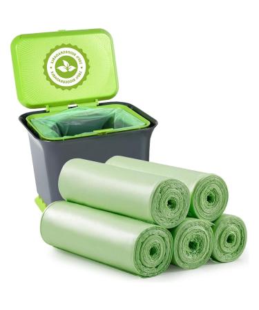 Small Trash Bags Biodegradable Trash Bags Extra Strong Small Garbage Bags Unscented for Bathroom Bedroom Office Kitchen Trash (Green 1.2 Gallon(120 pcs)) 1.2 Gallon(120 pcs) Green