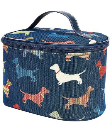 Buy Signare Tapestry Toiletry Bag for Women - Garden Flower & Dachshund Makeup Bag | International Shipping Available - Buy Online on GoSupps.com