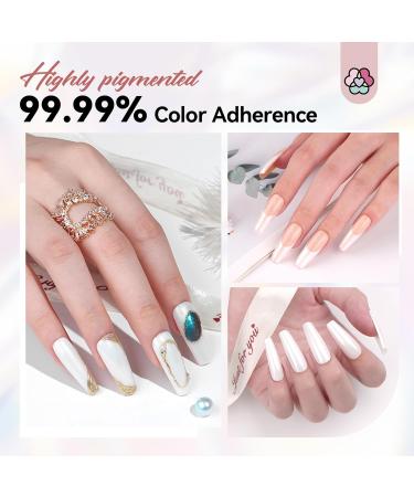Saviland Trendy Chrome Nail Powder 1g - White Pearl Mirror Effect Pigment for DIY Manicures at Home or Salon - Buy Online on GoSupps.com