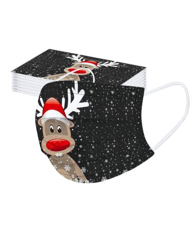 20PCS Christmas Disposable Face_Masks for Women-3 Layer_Masks Breathable Disposable_Masks Non-Woven with Elastic Earloops Nose Wire Red Christmas Design Disposable Face_Masks for Adults Women Men