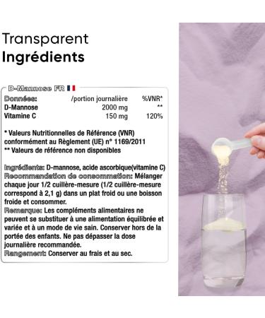 D-Mannose Poudre 2000 mg portion quotidienne - 320 g 5 mois avec vitamine C avec pilulier test en laboratoire v g talien qualit sup rieure 100% naturel sans additifs - Buy Online on GoSupps.com