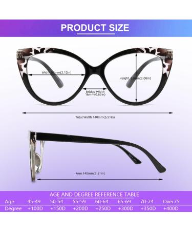 Shop 4PC Cat Eye Reading Glasses for Women | Blue Light Blocking Flexible Spring Hinges Anti-Glare | Fashionable 1.5x Magnification - Buy Online on GoSupps.com