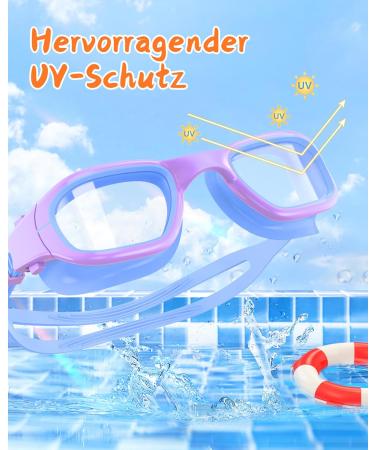 Central Star Swimming Goggles for Kids | UV Protection for Ages 6-14 | Blue & Purple Design - Buy Online on GoSupps.com