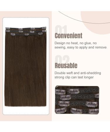 FSHINE 30cm Dark Brown Clip-In Hair Extensions - Remy Silky Soft 50g #4 - 3PCs Real Ethhair - Buy Online on GoSupps.com