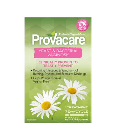 Provacare Probiotic Vaginal Care Naturally Treats and Prevents Vaginal Yeast and Bacterial Infection for Women 7-Day Treatment 14-Count