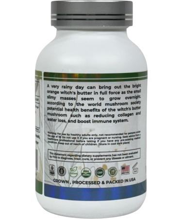 MN Mother Nature Witch's Butter (Tremella mesenterica) Mushroom Supplement - 1000mg - 120 Vegan Pullulan Capsules - Made in USA - Buy Online on GoSupps.com