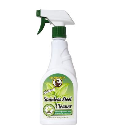 Howard Stainless Steel Cleaner SS5012 Streak Free Cleaning with a Lemongrass and Lime Scent Trigger Spray 473ml
