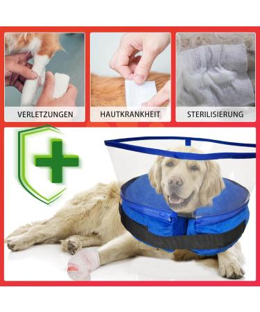 Ashpas Inflatable Break Ruff Dog Collar & Cat Collar - Protective Layer for Long Snouts | Leak Protection & Post-Op Recovery (Removable L) - Buy Online on GoSupps.com