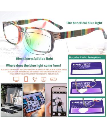 6 Pack Stylish Blue Light Blocking Reading Glasses for Men & Women - Square Spring Hinges 1.5 Diopters Shop Internationally - Buy Online on GoSupps.com