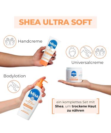 Mixa Care Set: Shea Ultra Soft Bodymilk Hand Cream & Intensive All-Purpose Cream for Body Hand & Face - Hydrating Skincare for All - Buy Online on GoSupps.com