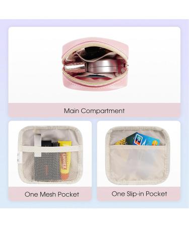 Wandering Nature Small Makeup Bag - Eco Vegan Leather Mini Cosmetic Pouch for Women, Pink (Patent Pending) - Buy Online on GoSupps.com