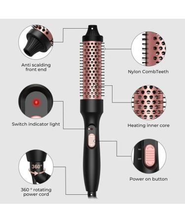 Automatic Curling Wand for Long Hair | Thermal Brush Hair Curling Iron for Lasting Curls | Crimper Tool for Women & Girls - Black - Buy Online on GoSupps.com