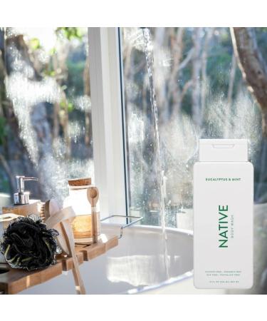 Buy Native Body Wash Eucalyptus & Mint - 16 fl oz with Bath Loofah Sponge | International Shipping Available - Buy Online on GoSupps.com