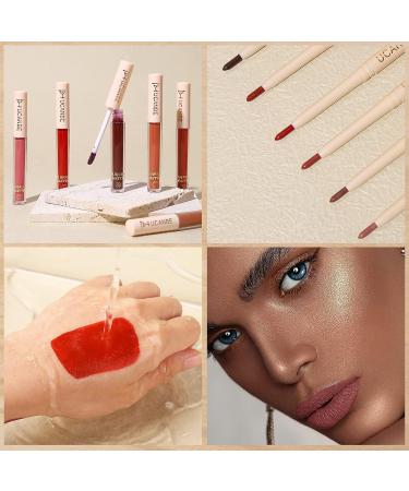 UCANBE 13pcs Lipstick Makeup Kit: Matte Liquid Lip Sticks, Lip Liner Pens, Lip Primer - Lady's Night Waterproof Long Lasting Lips Color Gloss Set (Beige) - Buy Online on GoSupps.com