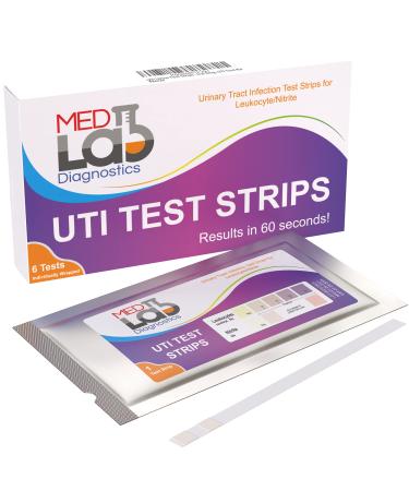 UTI Urine Test Strips(Pack of 6 )Individually Wrapped Urinary Tract Infection UTI Test Kit for Women, Men, Kids Cats and Dogs