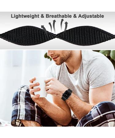 Nylon Sport Band for Apple Watch 38mm/40mm/41mm - Adjustable Breathable Strap for iWatch Series 8/7/6/5/4/3/2 SE - Dark Black - Buy Online on GoSupps.com