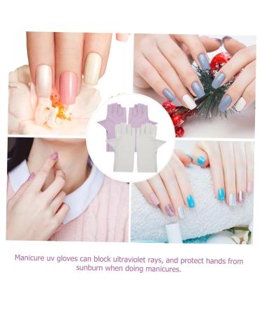 minkissy 2 Pairs Pink Gloves Nail Art Uv Gloves Manicure Uv Gloves Uv Nail Gloves Nail Art Accessory Sun Protection Gloves Uv Protection Gloves Nail Uv Gloves Nylon Gel - Buy Online on GoSupps.com