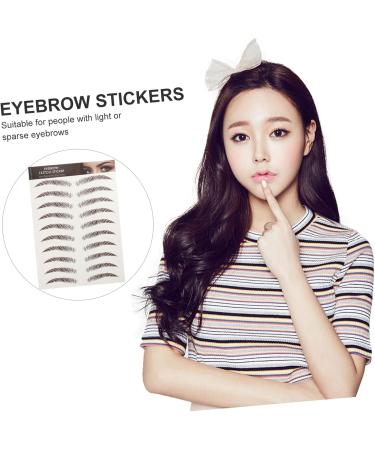 BIUDECO Fake Eyebrow Stickers 9 Sheets Waterproof Eyebrow Stickers 6d Hair-like Eyebrows Stickers Eyebrow Trimming 3d Cosmetic - Buy Online on GoSupps.com