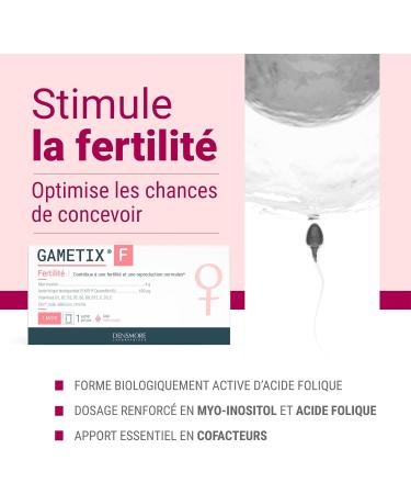 Densmore - GAMETIX F - Women's Fertility and Pregnancy - Nutritional Supplement with Vitamins and Minerals Myo-Inositol Folic Acid - 30 sachets (powder) - 1 month - Made in France - Buy Online on GoSupps.com