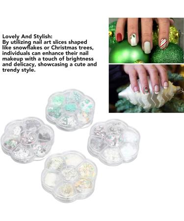 Clay Nail Glitter 4 Boxes Cute Christmas Nail Art Slices 3D Decoration Snowflake for Party for Women - Buy Online on GoSupps.com