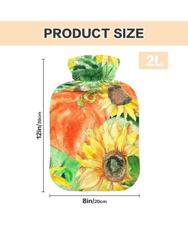 Buy 2L Pumpkin Sunflower Hot Water Bottle with Cover Pain Relief & Bed Warmer Ideal for Warming Hands & Feet International Shipping Available - Buy Online on GoSupps.com