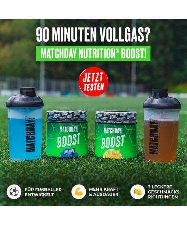 Matchday Nutrition Booster for Footballers | Ice Tea Lemon Starter Pack with Shaker | 90 Minutes of Energy | Amino Acids & Carbohydrates | 20 Portions for Speed & Endurance - Buy Online on GoSupps.com